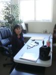 Febe at her desk